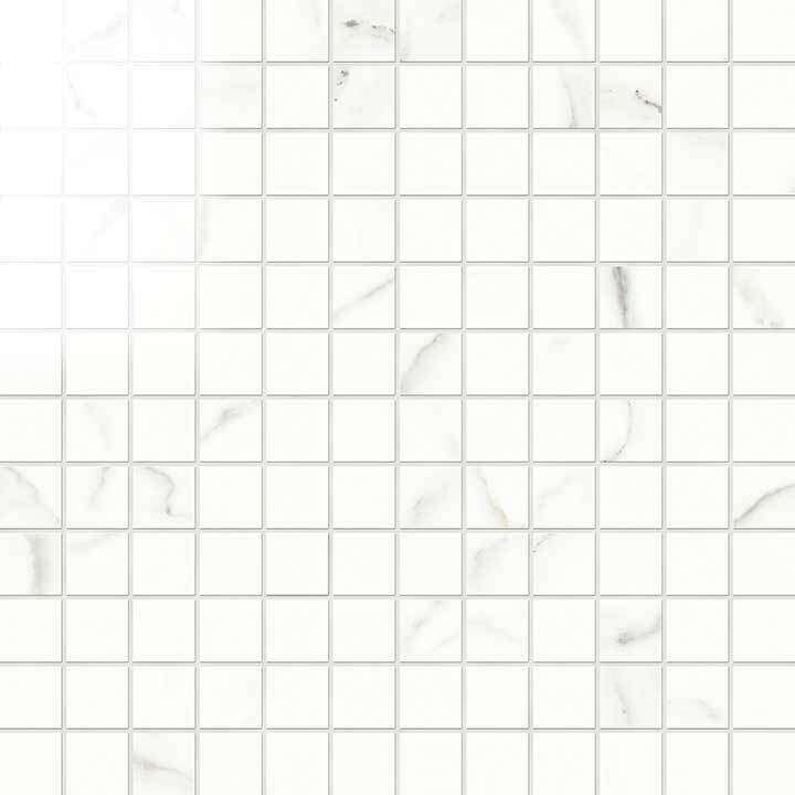 Мозаика Novabell Mosaico Statuario Lapp. IMP 004L, цвет белый, поверхность лаппатированная, квадрат, 300x300