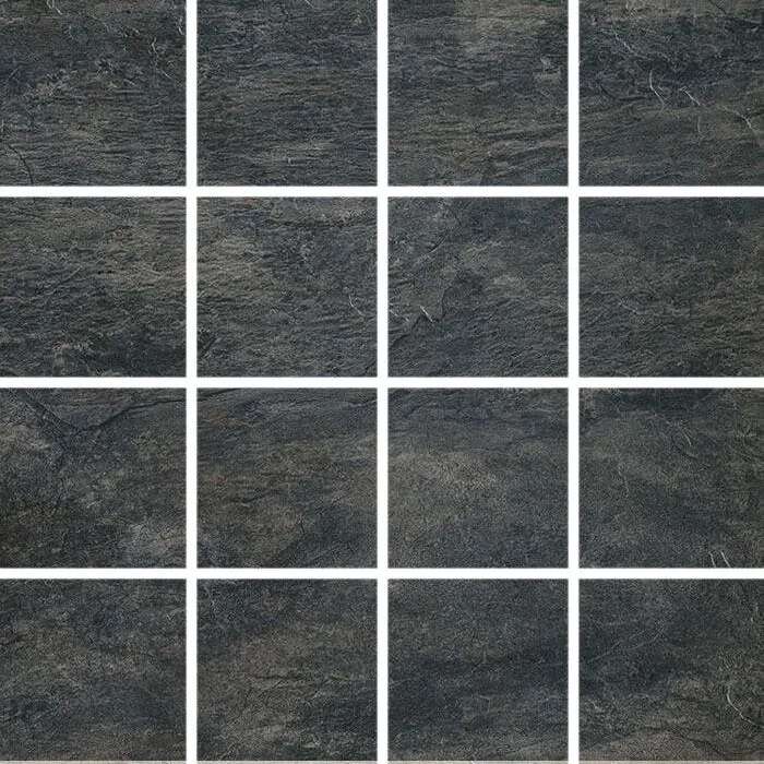 Мозаика Rex Ardoise Mosaico Noir 747762, цвет чёрный, поверхность матовая, квадрат, 300x300