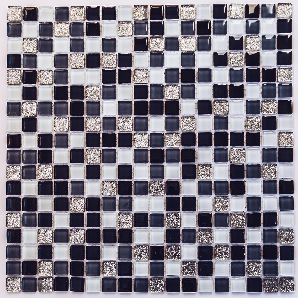 Мозаика Bonaparte Bonaparte Galaxy, цвет чёрно-белый, поверхность глянцевая, квадрат, 300x300