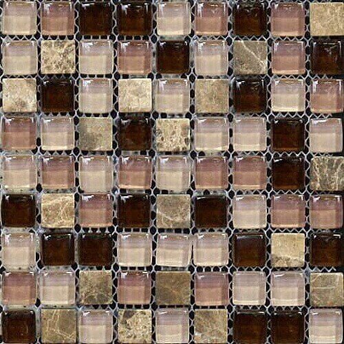 Мозаика Bars Crystal Mosaic Смеси с натуральными камнями HT 515-1 (15x15 mm), цвет разноцветный, поверхность глянцевая, квадрат, 300x300