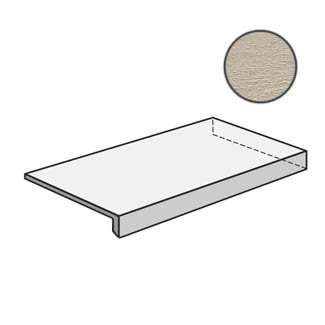 Ступени Mutina Flow Angolare corner tile DX Sand 603123, цвет бежевый, поверхность матовая, прямоугольник с капиносом, 330x1200