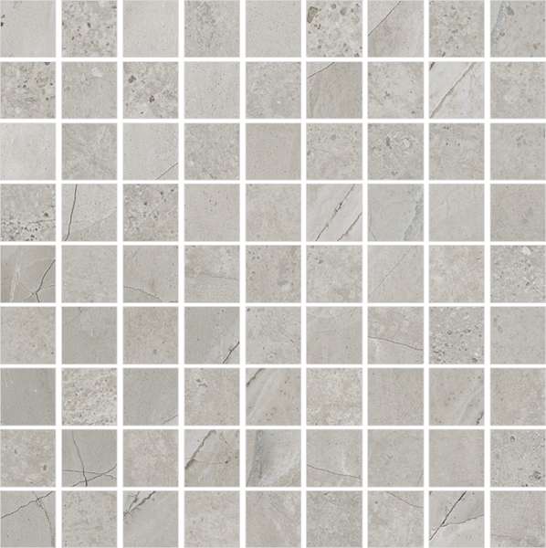 Мозаика Kerranova Marble trend K-1005/LR/m01, цвет серый, поверхность лаппатированная, квадрат, 300x300