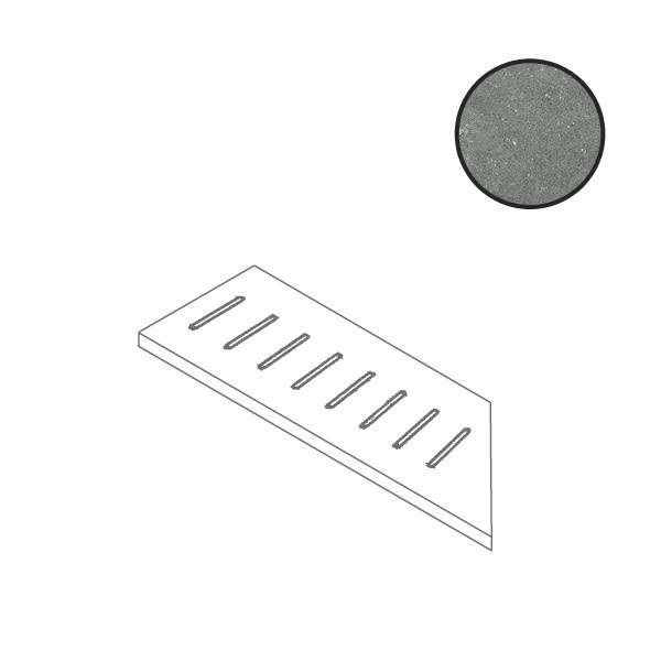Спецэлементы Flaviker X20 Nordik Stone Ang. Griglia Sx Grey 0004245, цвет серый, поверхность матовая, прямоугольник, 180x900