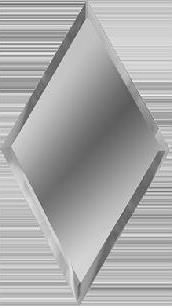 Керамическая плитка ДСТ Зеркальная серебряная плитка Ромб РЗС1-01, цвет серый, поверхность глянцевая, прямоугольник, 200x340
