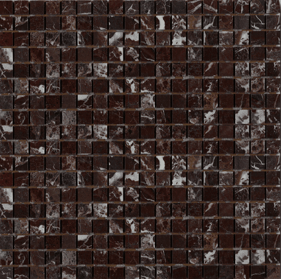 Мозаика Art & Natura Marble Mosaic Rosso Levanto, цвет коричневый, поверхность глянцевая, квадрат, 305x305