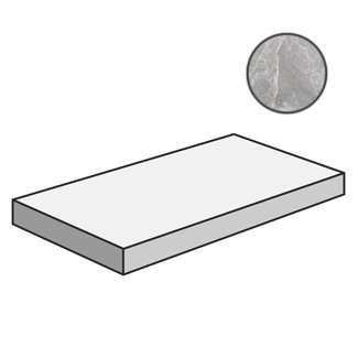 Ступени Cerdomus Supreme Angolo Sn Grad.C.Retta Silver Lev 75523, цвет серый, поверхность полированная, прямоугольник с капиносом, 330x1200