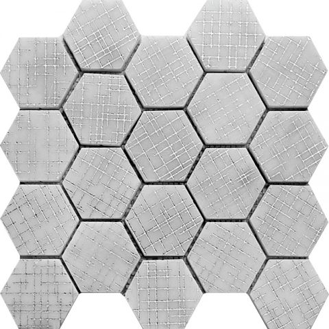 Мозаика Skalini Hex HEX-4, цвет серый, поверхность матовая, прямоугольник, 295x320