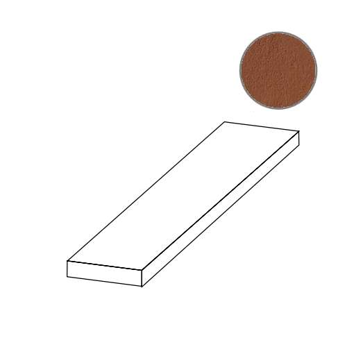 Бордюры Mutina Batt. Tierras Brick Puti68, цвет коричневый, поверхность матовая, прямоугольник, 38x600