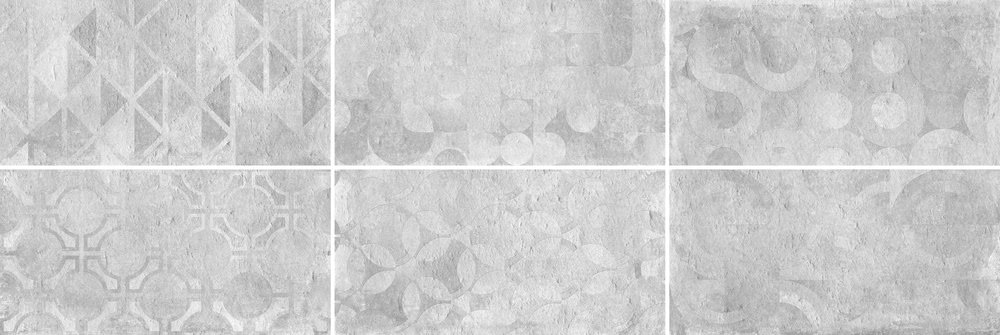 Керамогранит Cerdomus Verve Vintage Grey (6 soggetti Mix) 62129, цвет серый, поверхность матовая, прямоугольник, 300x600