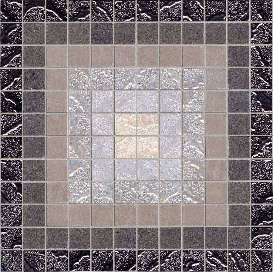 Мозаика Supergres Four Seasons Mosaico Moon B FSMB, цвет серый, поверхность глянцевая, квадрат, 300x300