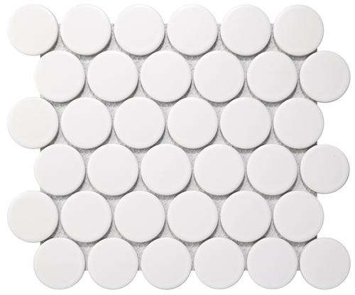 Мозаика Bonaparte Disk, цвет белый, поверхность матовая, прямоугольник, 265x300