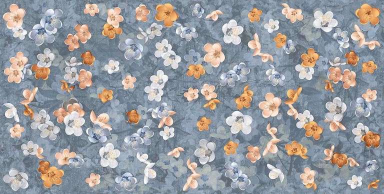 Керамогранит Piemme Homey Bloom Blue Nat/Ret 5275, цвет разноцветный, поверхность натуральная, прямоугольник, 600x1200