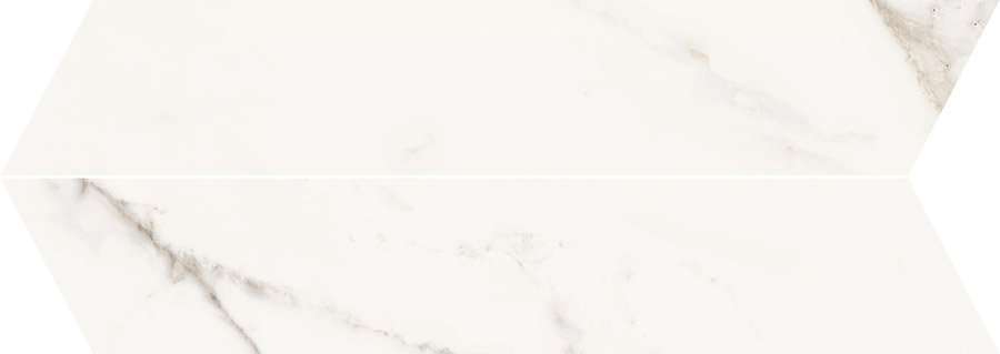 Керамогранит Panaria Trilogy Chevron Calacatta White Soft RT PGZTYC0, цвет белый, поверхность матовая, шеврон, 100x600