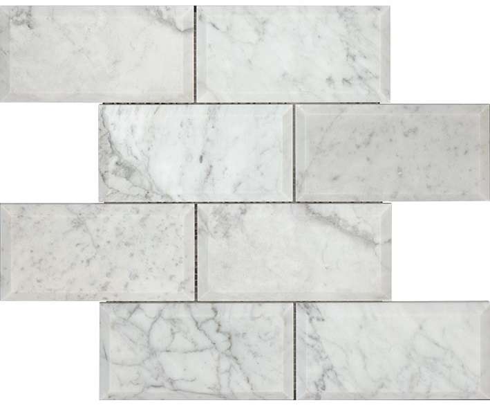 Мозаика L'Antic Colonial Athena Carrara Pulido L241717691, цвет серый, поверхность полированная, под кирпич, 302x307
