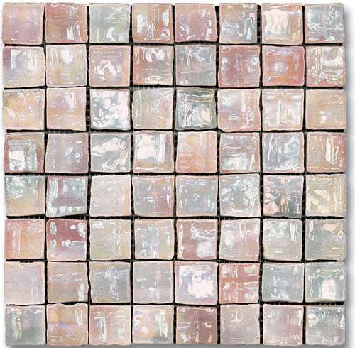 Мозаика Ker-av Frammenti&Riflessi Ametista Cangiante su Rete (3,75X3,75) Стекло KER-9030, цвет розовый, поверхность глянцевая, квадрат, 300x300