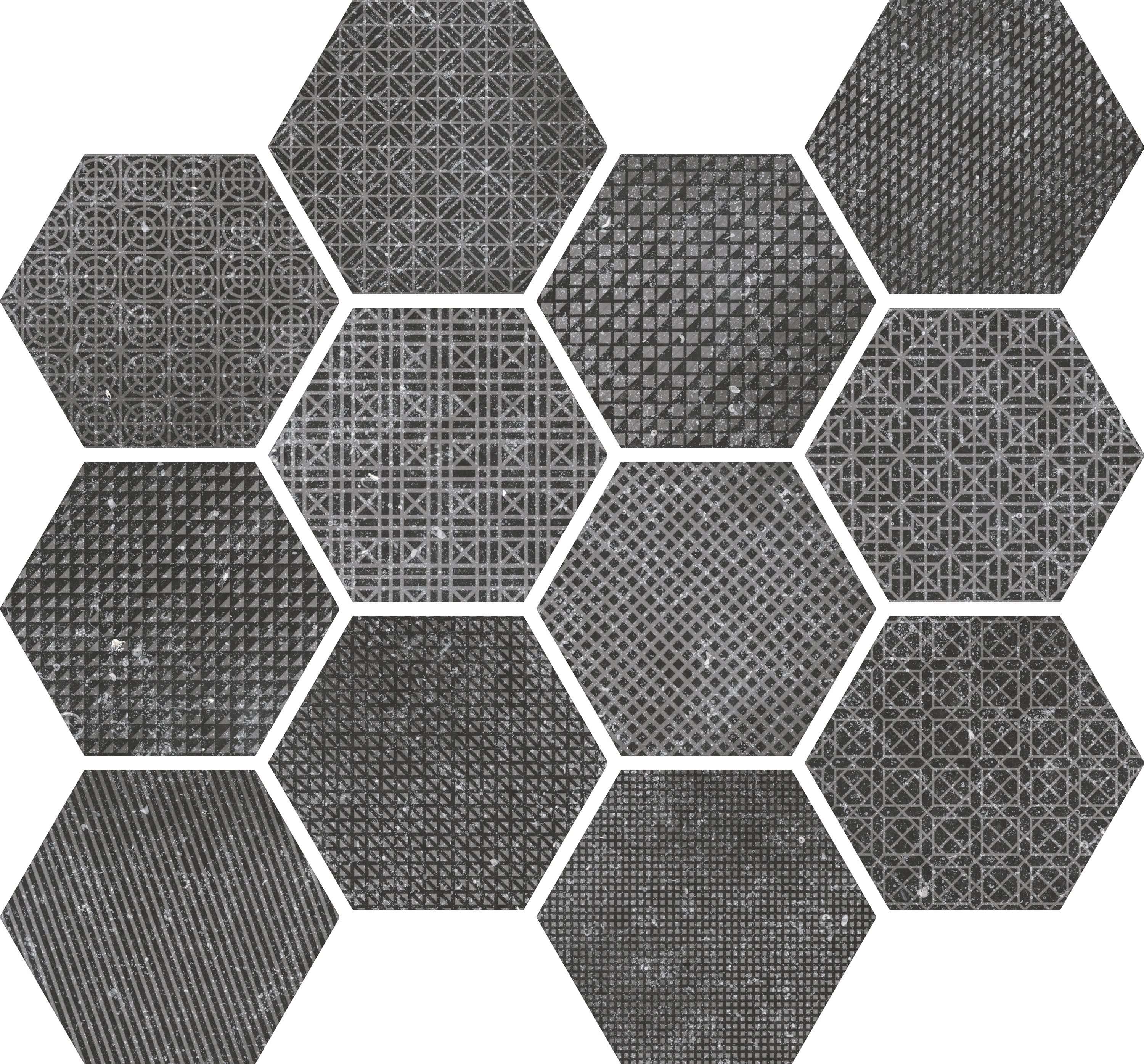 Керамогранит Equipe Coralstone Melange Black 23579, цвет чёрный, поверхность матовая, прямоугольник, 254x292