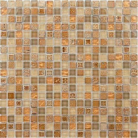 Мозаика Caramelle Mosaic Naturelle Cozumel 8mm, цвет оранжевый, поверхность глянцевая, квадрат, 305x305