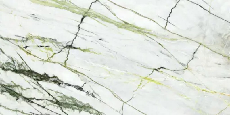 Широкоформатный керамогранит Urbatek Calacatta Green Polished C 100272107C, цвет белый зелёный, поверхность полированная, прямоугольник, 1200x2500