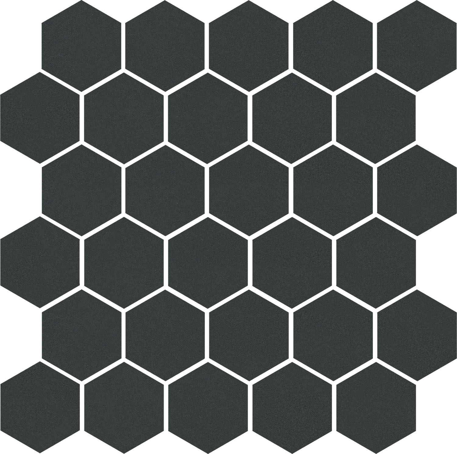 Мозаика Kerama Marazzi Агуста черный натуральный из 30 частей 63001, цвет чёрный, поверхность натуральная, шестиугольник, 297x298