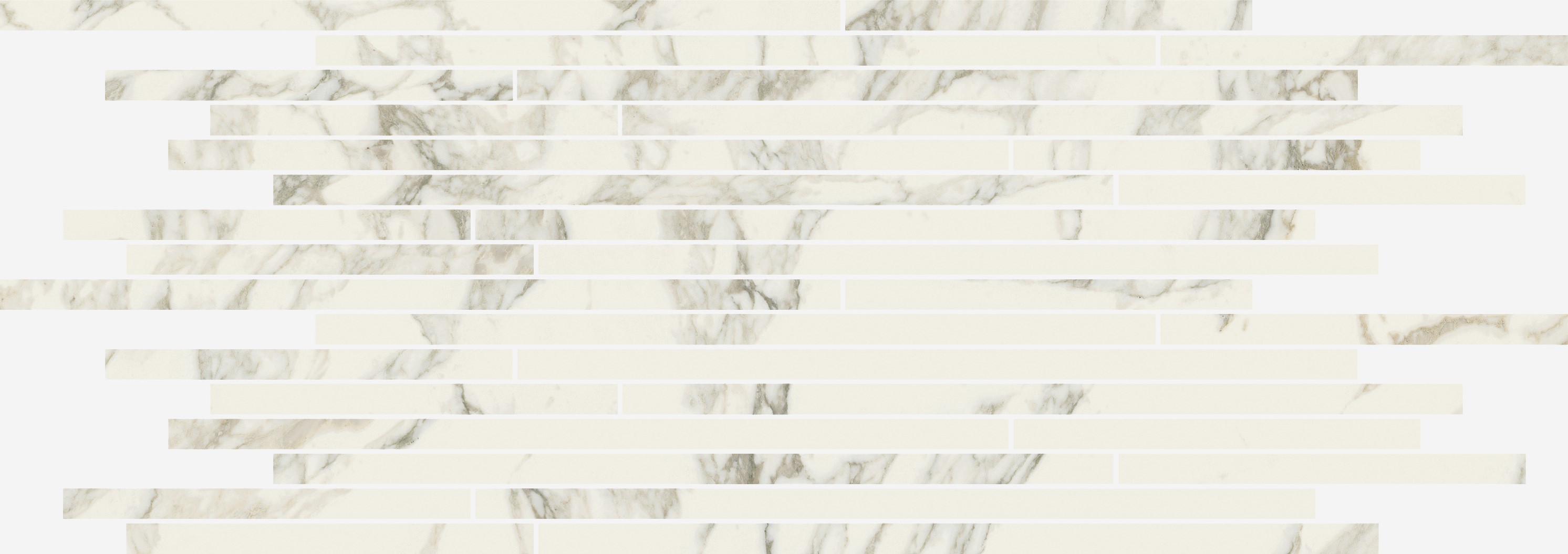Мозаика Italon Charme Deluxe Arabescato Strip Lux 610110000639, цвет белый, поверхность полированная, прямоугольник, 260x750