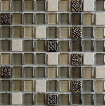 Мозаика Bars Crystal Mosaic Смеси с декорами HSO 998 (15x15mm), цвет разноцветный, поверхность глянцевая, квадрат, 300x300