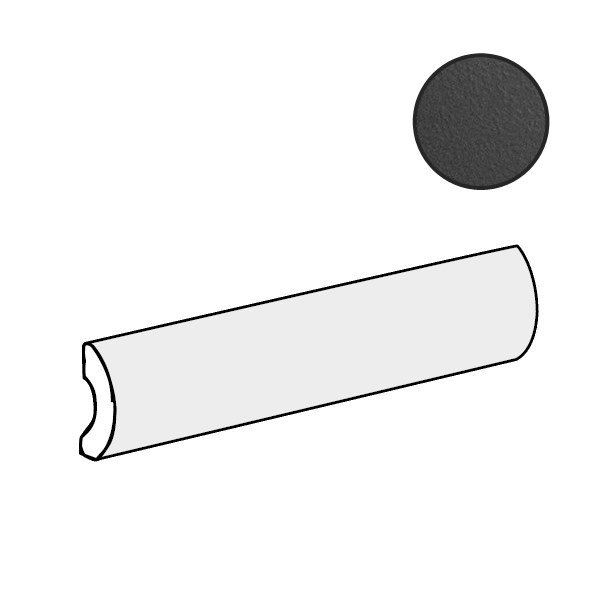 Бордюры Equipe Limit Pencil Bullnose Noir 27551, цвет чёрный, поверхность глянцевая, прямоугольник, 30x200