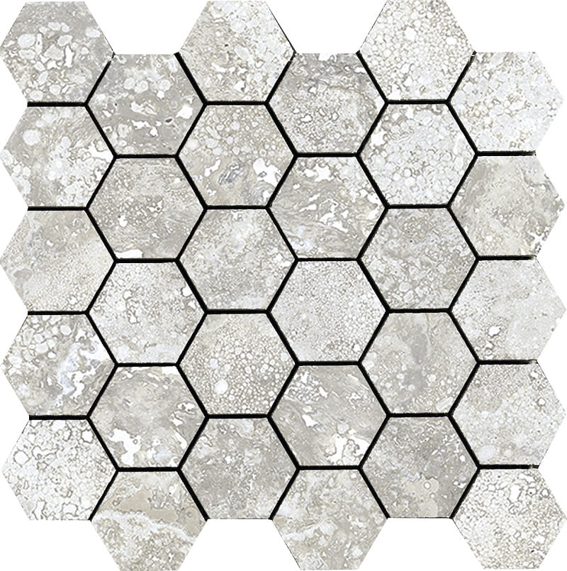 Мозаика La Fabbrica Imperial Esagona Alabastrino Nat 155321, цвет серый, поверхность матовая, шестиугольник, 300x300