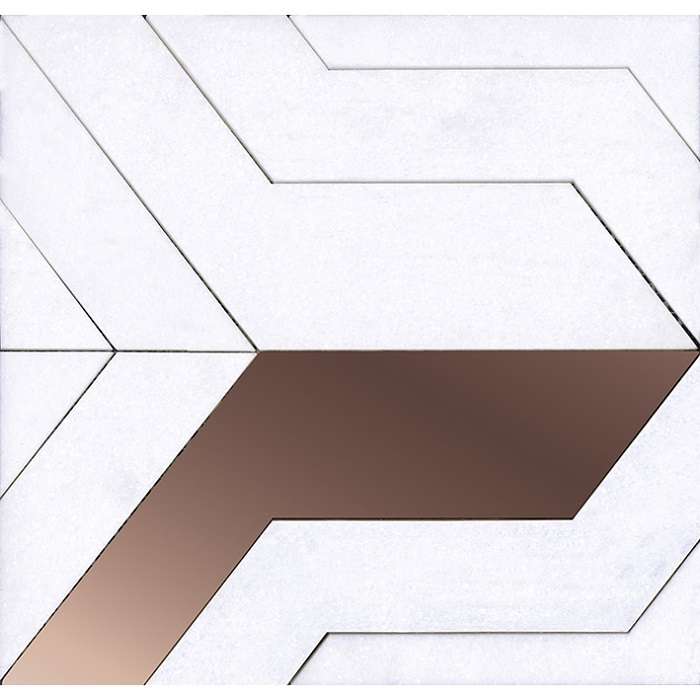 Мозаика L'Antic Colonial Focus White Copper L241717291, цвет белый коричневый, поверхность матовая, прямоугольник, 280x290
