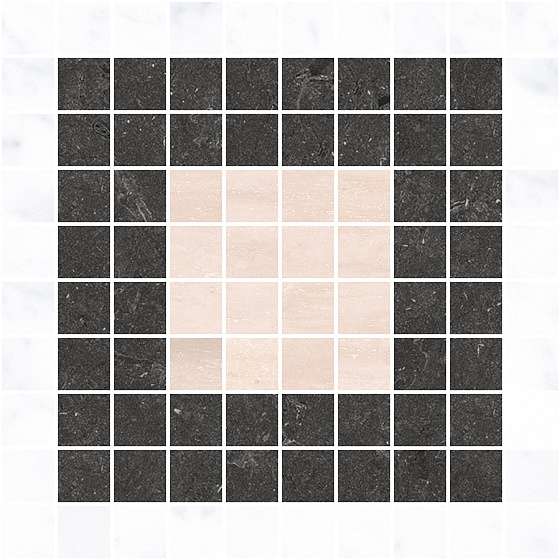 Мозаика 41zero42 Italic Mosaic Mix A 4101085, цвет белый бежевый чёрный, поверхность матовая, квадрат, 300x300