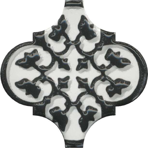 Декоративные элементы Kerama Marazzi Декор Арабески глянцевый орнамент OS\A26\65000, цвет чёрно-белый, поверхность глянцевая, арабеска, 65x65