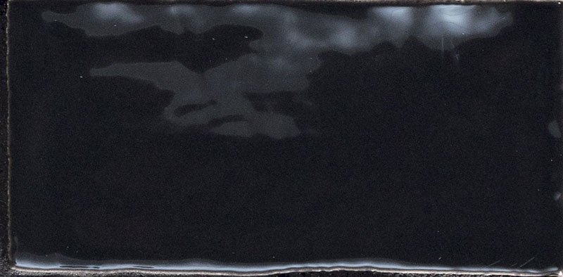 Керамическая плитка 41zero42 Hops Lux Nero 4100365, цвет чёрный тёмный, поверхность глянцевая, кабанчик, 75x150