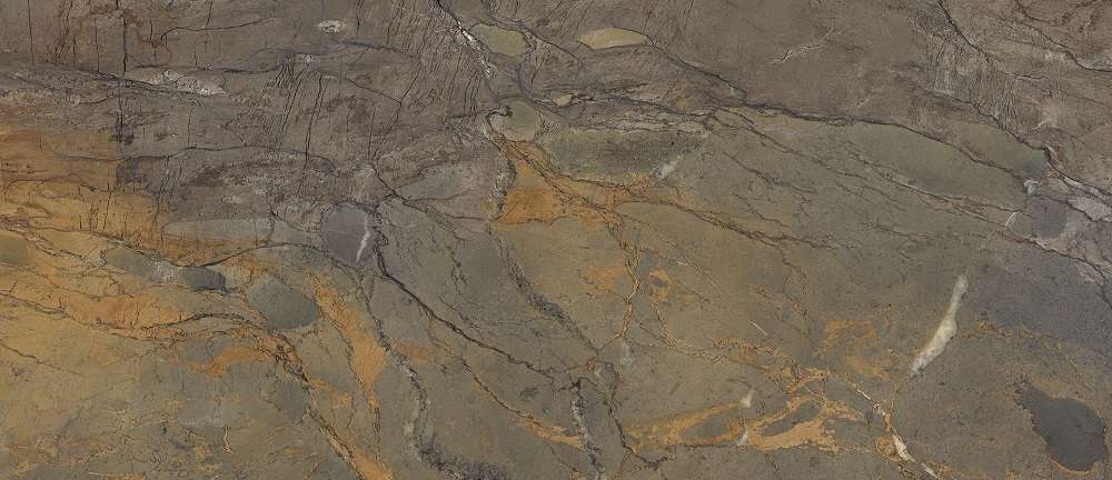 Широкоформатный керамогранит Emilceramica (Acif) Tele Di Marmo Reloaded Fossil Brown Malevic Lapp EJWY, цвет коричневый, поверхность лаппатированная, прямоугольник, 1200x2780