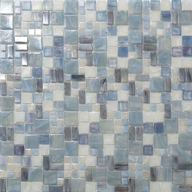 Мозаика Alma Mosaic Glamour ARS-01, цвет синий, поверхность глянцевая, прямоугольник, 315x320