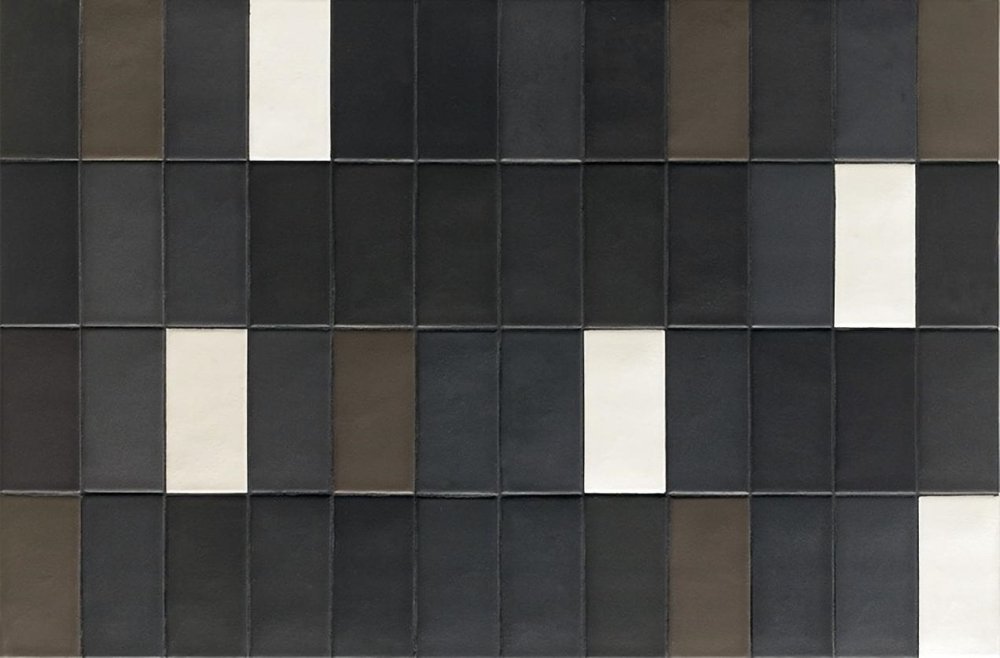 Керамогранит Mutina Lane Mono Black Bolm05, цвет разноцветный чёрный тёмный, поверхность матовая рельефная, прямоугольник, 79x160