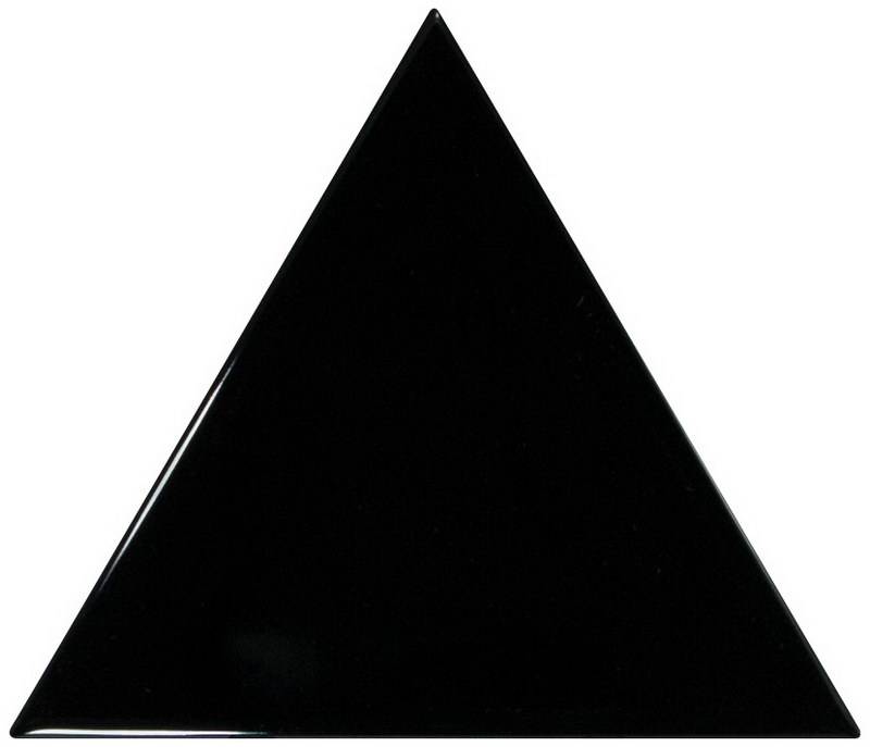 Керамическая плитка Equipe Scale Triangolo Black 23821, цвет чёрный тёмный, поверхность глянцевая, треугольник, 108x124