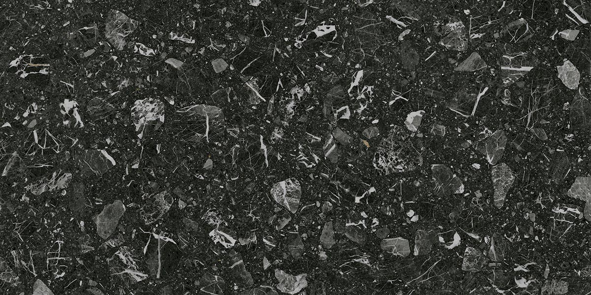 Керамогранит Vives Luna-R Negro Pulido, цвет чёрный, поверхность полированная, прямоугольник, 600x1200