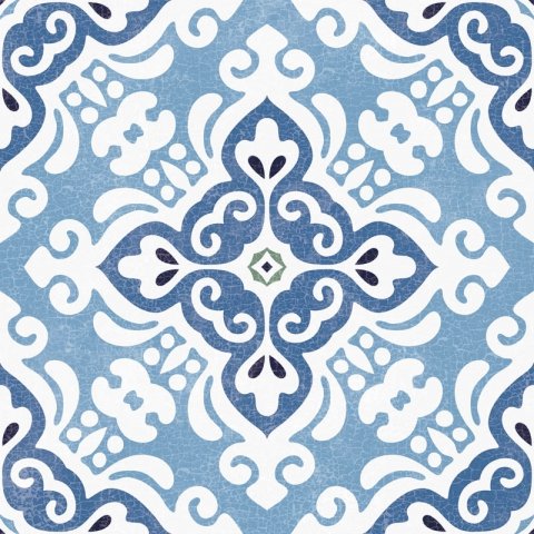 Керамогранит Ceracasa Deco Antic 5, цвет голубой, поверхность матовая, квадрат, 223x223