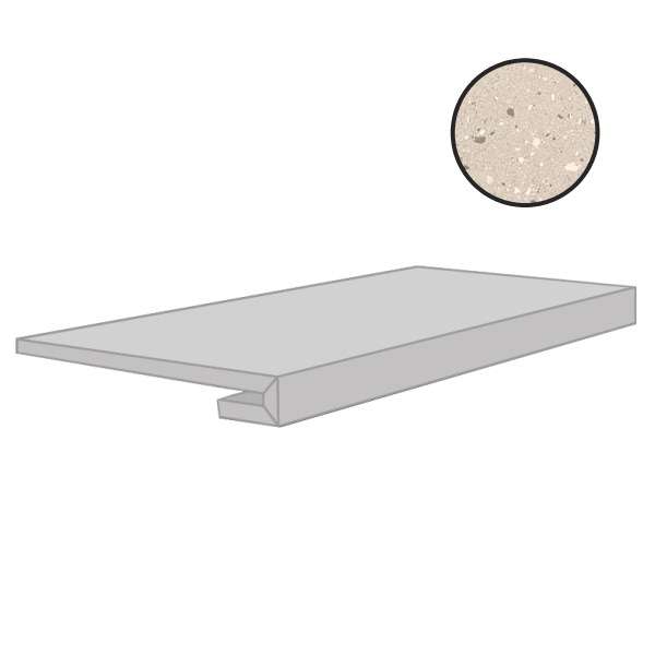 Ступени Floor Gres Earthtech Pumice Flakes Gradino Comfort 772472, цвет белый, поверхность лаппатированная, прямоугольник, 330x1200