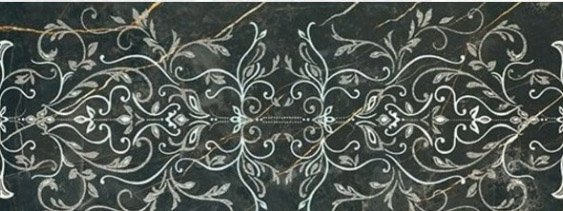 Декоративные элементы Porcelanite Dos 1320 Negro Decor Ornamental, цвет чёрный, поверхность полированная, прямоугольник, 480x1280