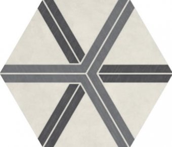 Керамогранит Ornamenta Corebasic Industrial Plot Cool Blend PO172420HXDCO1P, цвет серый, поверхность матовая, шестиугольник, 600x600