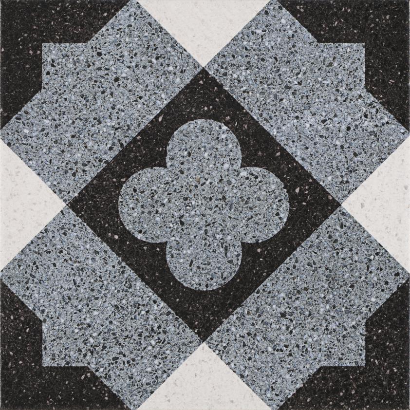 Керамогранит Pamesa Deco Dunant, цвет чёрно-белый, поверхность матовая, квадрат, 223x223