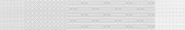 Бордюры Polcolorit Ln-Parisien Bi Silk Mix, цвет белый, поверхность глянцевая, прямоугольник, 121x744