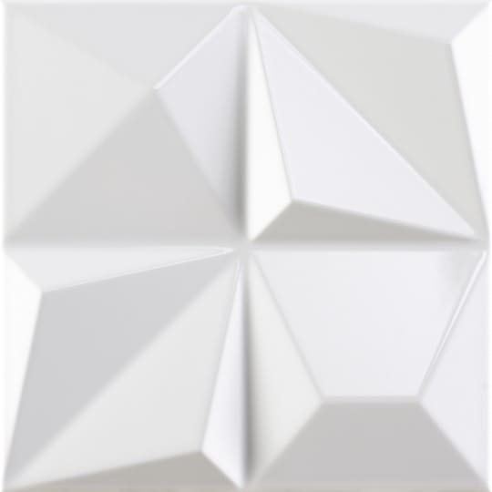 Керамическая плитка Dune Shapes 1 Multishapes White Gloss 187349, цвет белый, поверхность глянцевая 3d (объёмная), квадрат, 250x250