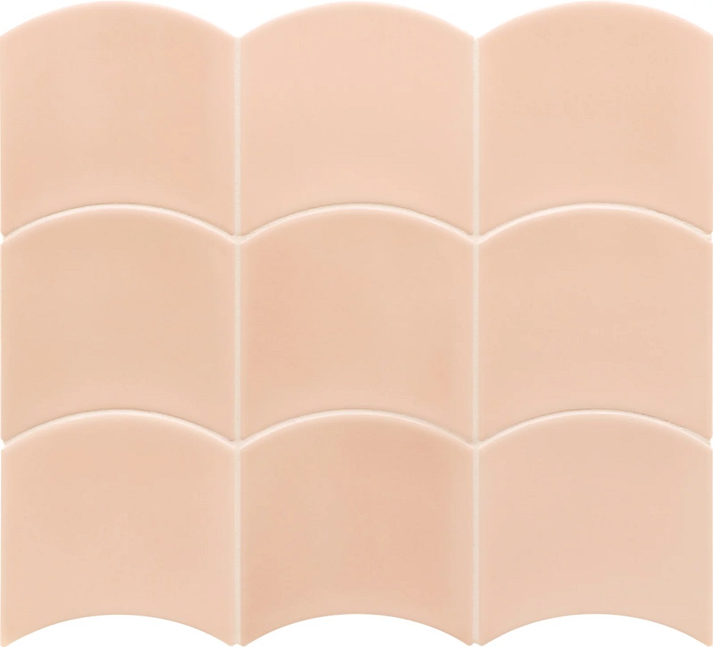 Керамическая плитка Equipe Wave Primrose Pink 28837, цвет розовый, поверхность глянцевая, чешуя, 120x120