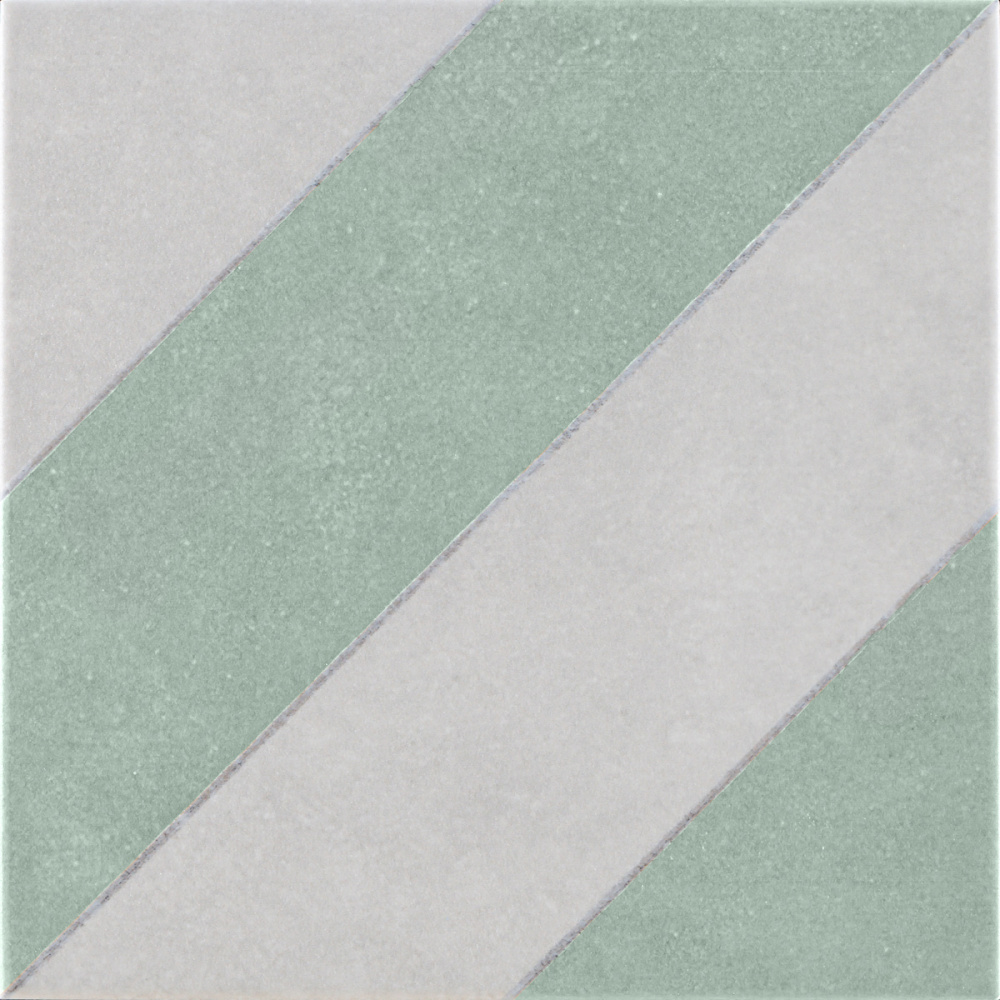 Керамогранит Pamesa Artstract Diagonals Sage, цвет бирюзовый, поверхность матовая, квадрат, 223x223