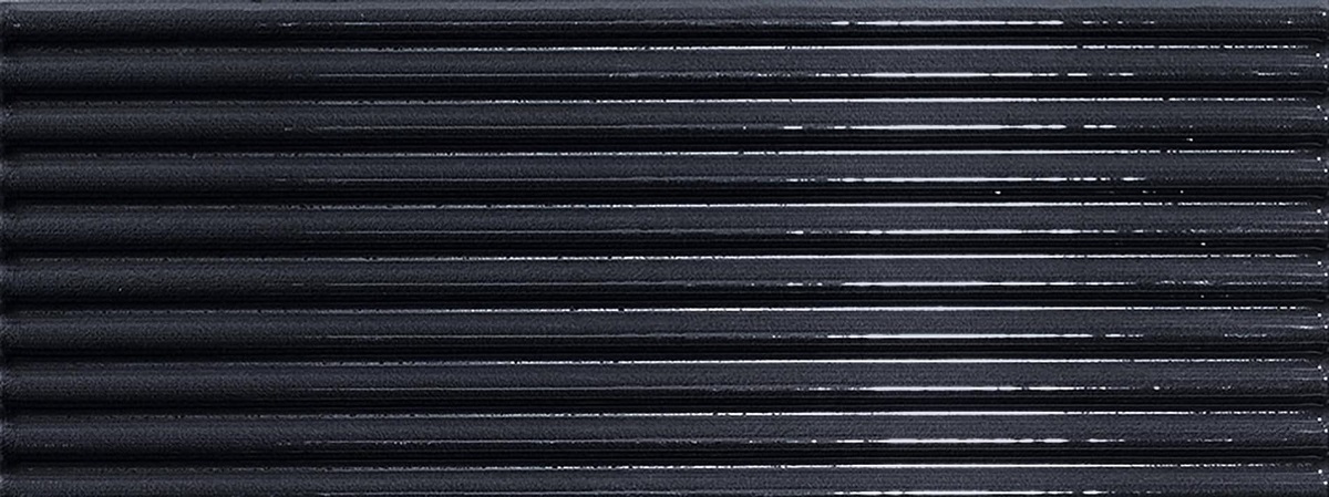 Керамическая плитка Ergon Abacus Brick Plisse Lux Carbone ELHD, цвет чёрный, поверхность глянцевая рельефная, прямоугольник, 75x200
