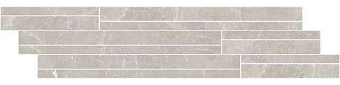 Мозаика Cerim Exalt Silver Light Modulo Listello Sfalsato Mix 760949, цвет серый, поверхность лаппатированная натуральная, прямоугольник, 150x600