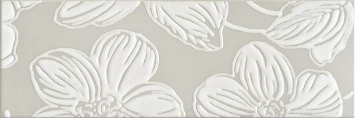 Декоративные элементы Domino Anya Decor Flower Grey, цвет серый, поверхность глянцевая, прямоугольник, 200x600