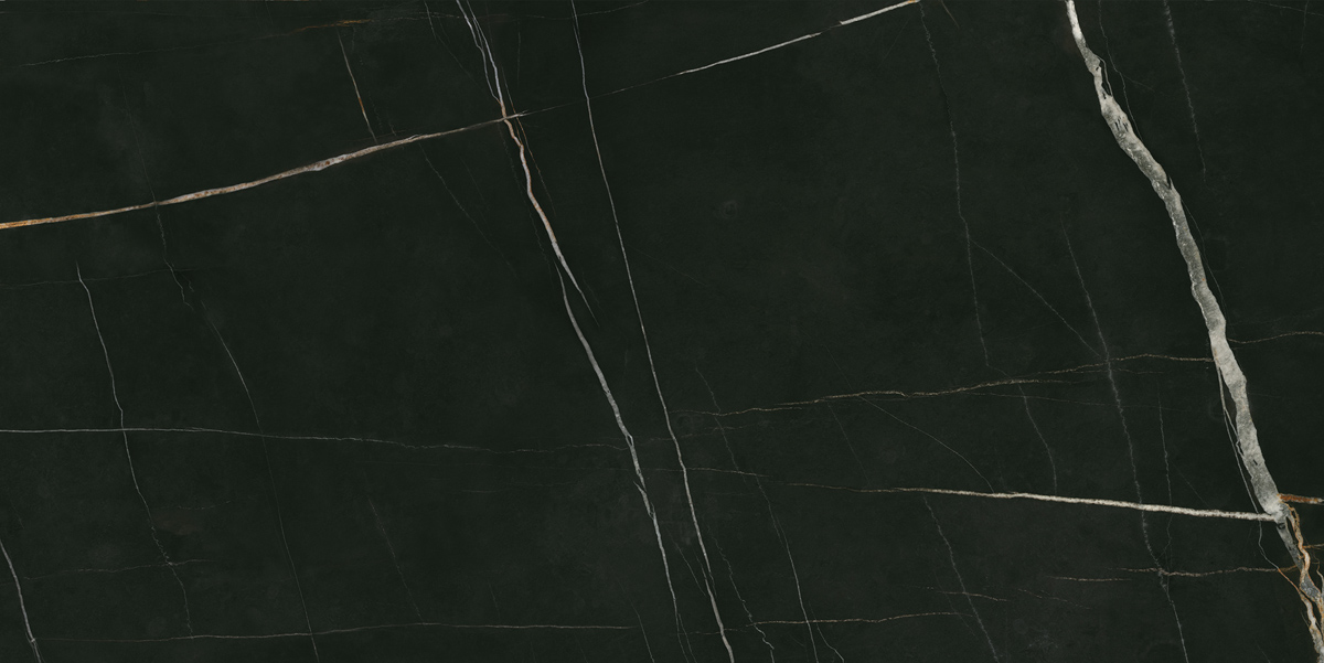 Керамогранит Идальго Люссо Неро Матовый, цвет чёрный, поверхность матовая, прямоугольник, 600x1200