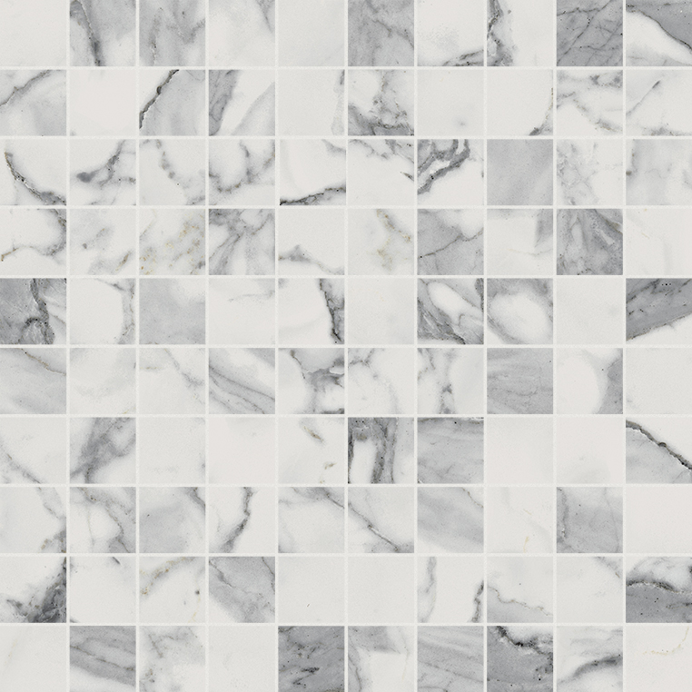 Мозаика Italon Charme Evo Wall Statuario Mosaico 600110000208, цвет серый, поверхность глянцевая, квадрат, 305x305